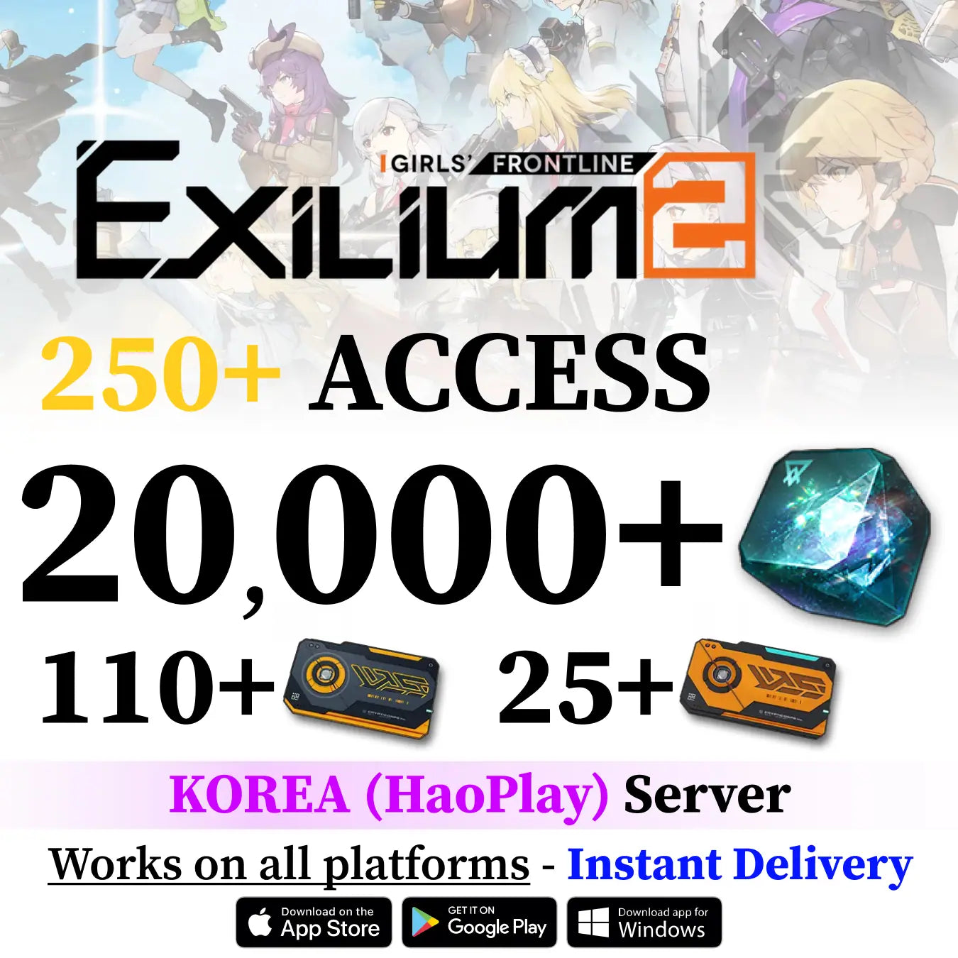 GFL2 EXILIUM Starter Reroll Account – HaoPlay Korea Server