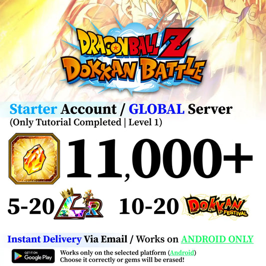 Dragon Ball Z Dokkan Battle Starter Account with Dragon Stones [Android]