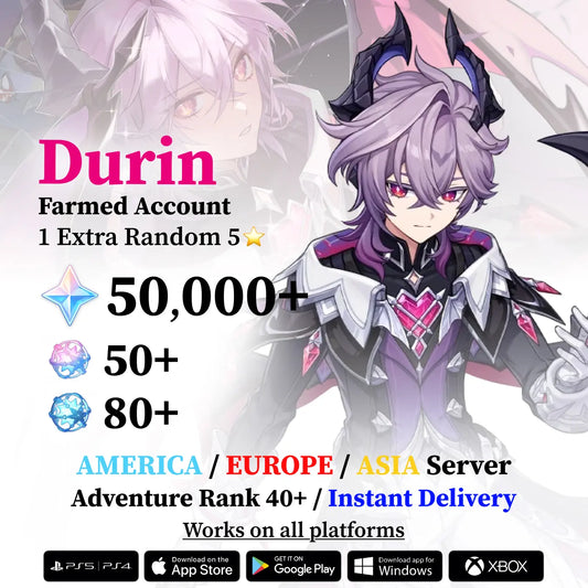 Durin Reroll Account with Primogems